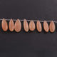 1  Strand Peach Moonstone  Faceted Briolettes  - Pear Shape  Briolettes  24mmx9mm-26mmx12mm 5.5Inches BR3997 - Tucson Beads