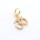 1 Pc Pave Diamond OM Charm Yellow Gold Vermeil Pendant, Pave Diamond Jewelry 13mmx8mm PDC00040 - Tucson Beads