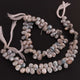 1 Strand Shaded Grey/ Blue Silverite Faceted Briolettes - Pear Drop Beads - 8mm-6mm 8 Inches BR551