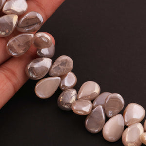 1 Strand Grey Silverite Smooth Briolettes - Pear Beads 13mmx10mm-16mmx10mm- 8 Inches BR01685