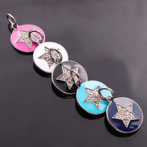 1 Pc Pave Diamond Bakelite Star 925 Sterling Silver Pendant, Pave Diamond Jewelry 23mmx14mm PDC00177 - Tucson Beads