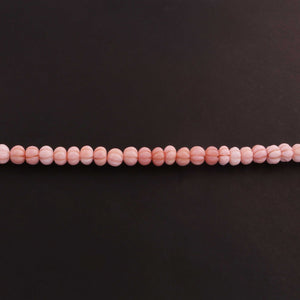 1 Strand Pink Opal Carving Melon Shape Briolettes Beads  - 8mm-9mm -8.5 Inches BR03411