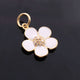 1 Pc Pave Diamond Bakelite Flower Yellow Gold Vermeil Pendant, Pave Diamond Jewelry 23mmx15mm PDC00173 - Tucson Beads