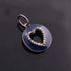 1 Pc Pave Diamond Bakelite Heart 925 Sterling Silver charm Pendant- Pave Diamond Jewelry 21mmx14mm PDC00176 - Tucson Beads