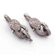 1 PC Antique Finish Pave Diamond Lobsters Over 925 Sterling Silver & Vermeil / Rose & Yellow Gold Vermeil - Double Sided Diamond Clasp 19mmx9mm PDC00081 - Tucson Beads