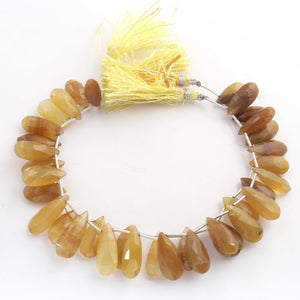 1 Strand Yellow Opal Faceted pear Shape Briolettes -Pear Shape  Briolettes  - 19mmx10mm - 29mmx10mm - 9.5 inches BR1843 - Tucson Beads