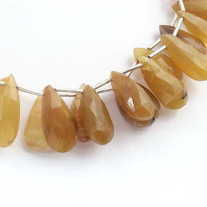 1 Strand Yellow Opal Faceted pear Shape Briolettes -Pear Shape  Briolettes  - 19mmx10mm - 29mmx10mm - 9.5 inches BR1843 - Tucson Beads