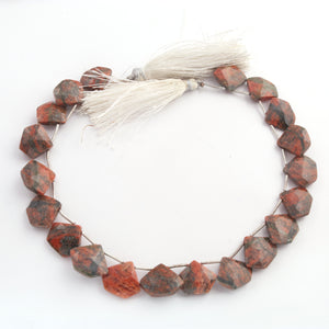 1 Strand  Unakite Faceted Briolettes -Diamond Shape Briolettes - 15mmx13mm- 18mmx14mm -10.5 Inches br03556 - Tucson Beads