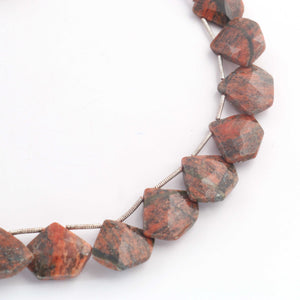 1 Strand  Unakite Faceted Briolettes -Diamond Shape Briolettes - 15mmx13mm- 18mmx14mm -10.5 Inches br03556 - Tucson Beads