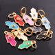 1 Pc Pave Diamond Enamel Hamsa Pendant, Yellow Gold Vermeil, 15mmx6mm Bakelite Pendant in 10 Colors, You Choose PDC00159