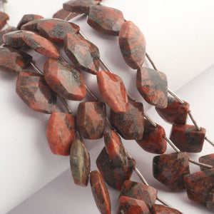 1 Strand  Unakite Faceted Briolettes -Diamond Shape Briolettes - 15mmx13mm- 18mmx14mm -10.5 Inches br03556 - Tucson Beads