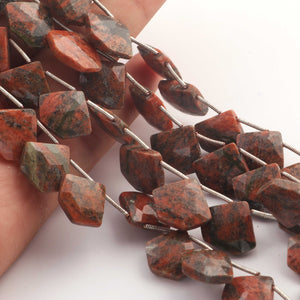 1 Strand  Unakite Faceted Briolettes -Diamond Shape Briolettes - 15mmx13mm- 18mmx14mm -10.5 Inches br03556 - Tucson Beads