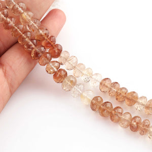 1 Strand Imperial topaz Faceted Roundelles -Semi Precious Gemstone Beads - 8mm- 9mm 9 Inches BR0561