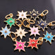 1 Pc Pave Diamond Enamel Star Pendant, Yellow Gold Vermeil, 13mmx10mm Bakelite Pendant in 10 Colors, You Choose PDC00162