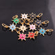 1 Pc Pave Diamond Enamel Star Pendant, Yellow Gold Vermeil, 13mmx10mm Bakelite Pendant in 10 Colors, You Choose PDC00162