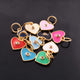 1 Pc Pave Diamond Enamel Heart Pendant, Yellow Gold Vermeil, 12mmx10mm Bakelite Pendant in 10 Colors, You Choose PDC00164