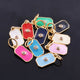 1 Pc Pave Diamond Enamel Pendant, Yellow Gold Vermeil, 17mmx8mm Bakelite Pendant in 10 Colors, You Choose PDC00169