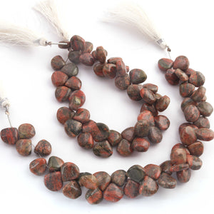 1  Strand  Unakite Smooth Briolettes -Heart Shape Briolettes -11mmx10mm- 14mmx14mm - 9 Inches br03553 - Tucson Beads