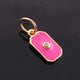 1 Pc Pave Diamond Enamel Pendant, Yellow Gold Vermeil, 17mmx8mm Bakelite Pendant in 10 Colors, You Choose PDC00169