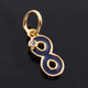 1 Pc Pave Diamond Enamel Infinity Symbol Pendant, Yellow Gold Vermeil, 15mmx6mm Bakelite Pendant in 10 Colors, You Choose PDC00160