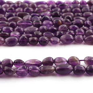 1 Long Strand Amethyst Smooth Briolettes - Oval Shape Briolettes - 6mmx6mm-12mmx6mm - 12 Inches BR03683