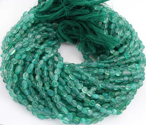 1 Strand Green Onyx Smooth Oval  Briolettes -Semi Precious Gemstone Green Onyx Smooth  Briolettes Beads -6mmx5mm-12mmx6mm - 12 Inches BR01454