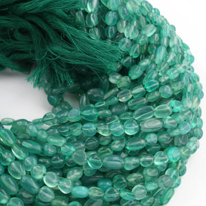 1 Strand Green Onyx Smooth Oval  Briolettes -Semi Precious Gemstone Green Onyx Smooth  Briolettes Beads -6mmx5mm-12mmx6mm - 12 Inches BR01454