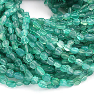 1 Strand Green Onyx Smooth Oval  Briolettes -Semi Precious Gemstone Green Onyx Smooth  Briolettes Beads -6mmx5mm-12mmx6mm - 12 Inches BR01454