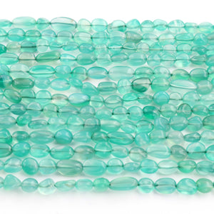 1 Strand Green Onyx Smooth Oval  Briolettes -Semi Precious Gemstone Green Onyx Smooth  Briolettes Beads -6mmx5mm-12mmx6mm - 12 Inches BR01454