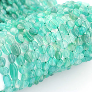 1 Strand Green Onyx Smooth Oval  Briolettes -Semi Precious Gemstone Green Onyx Smooth  Briolettes Beads -6mmx5mm-12mmx6mm - 12 Inches BR01454