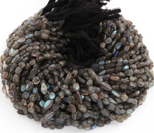 1 Strand Labradorite Smooth Briolettes- Semi Precious Gemstone Oval Shape Briolettes Beads  6mmx6mm-13mmx6mm - 12 Inches BR0587