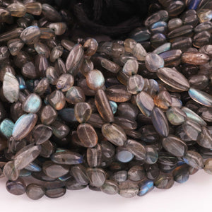 1 Strand Labradorite Smooth Briolettes- Semi Precious Gemstone Oval Shape Briolettes Beads  6mmx6mm-13mmx6mm - 12 Inches BR0587