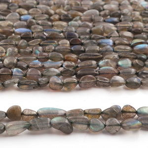 1 Strand Labradorite Smooth Briolettes- Semi Precious Gemstone Oval Shape Briolettes Beads  6mmx6mm-13mmx6mm - 12 Inches BR0587