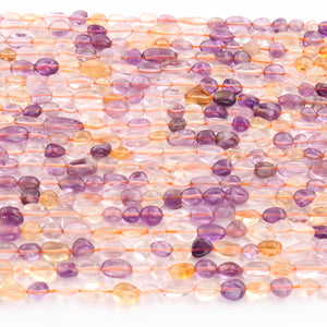 1 Strand Ametrine Smooth Oval  Briolettes -Semi Precious Gemstone Ametrine Smooth  Briolettes Beads -5mmx5mm-11mmx6mm - 13 Inches BR03681