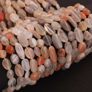 1  Strand Multi Moonstone Smooth Oval Shape Beads -Gemstone Oval Briolettes Beads 6mmx6mm-15mmx7mm 12.5 inches BR01801