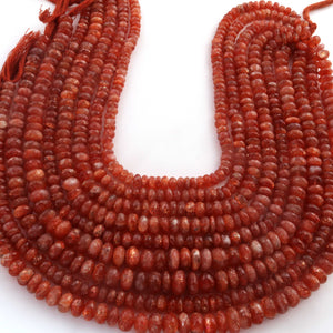 1 Long Strand Sunstone Faceted Rondelles  - Rondelles Shape  Gemstone beads - 6mm-12mm-14.5 Inches BR03218 - Tucson Beads