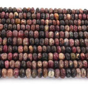 1 Strand Mix Jasper Faceted Rondelles Beads -Semi Precious Gemstone  Mix Jasper Roundelles Beads 9mm-10mm - 13.5 Inches - BR01758