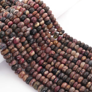 1 Strand Mix Jasper Faceted Rondelles Beads -Semi Precious Gemstone  Mix Jasper Roundelles Beads 9mm-10mm - 13.5 Inches - BR01758