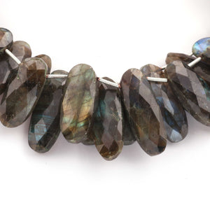 1 Strand  Labradorite Faceted Briolettes Oval Shape  Briolettes Beads -19mmx9mm- 30mx10mm-8.5 Inches BR02115