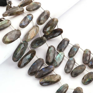 1 Strand  Labradorite Faceted Briolettes Oval Shape  Briolettes Beads -19mmx9mm- 30mx10mm-8.5 Inches BR02115