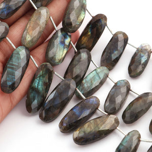 1 Strand  Labradorite Faceted Briolettes Oval Shape  Briolettes Beads -19mmx9mm- 30mx10mm-8.5 Inches BR02115