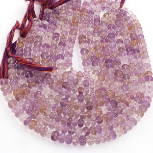 1 Strand Ametrine Faceted Rondelles Beads -Semi Precious Gemstone Ametrine Roundelles Beads 6mm-8mm - 10 Inches - BR01757