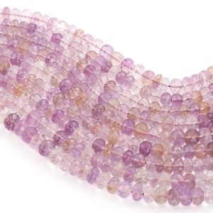 1 Strand Ametrine Faceted Rondelles Beads -Semi Precious Gemstone Ametrine Roundelles Beads 6mm-8mm - 10 Inches - BR01757