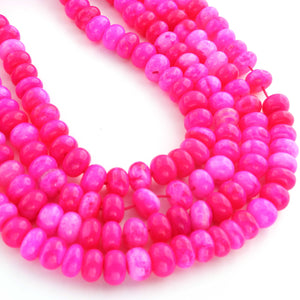 1  Long Strand Amazing Shaded Hot Pink Opal Smooth Rondelle Shape Beads -  Shaded Hot Pink Opal Gemstone Beads- 10mm-16 Inches BR02796