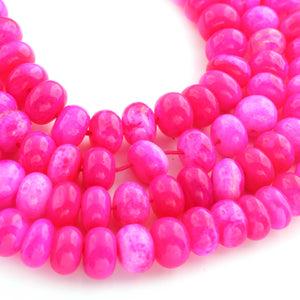 1  Long Strand Amazing Shaded Hot Pink Opal Smooth Rondelle Shape Beads -  Shaded Hot Pink Opal Gemstone Beads- 10mm-16 Inches BR02796