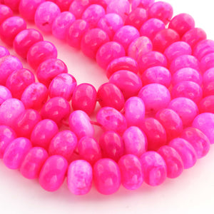 1  Long Strand Amazing Shaded Hot Pink Opal Smooth Rondelle Shape Beads -  Shaded Hot Pink Opal Gemstone Beads- 10mm-16 Inches BR02796