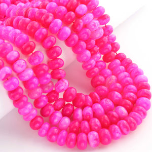 1  Long Strand Amazing Shaded Hot Pink Opal Smooth Rondelle Shape Beads -  Shaded Hot Pink Opal Gemstone Beads- 10mm-16 Inches BR02796