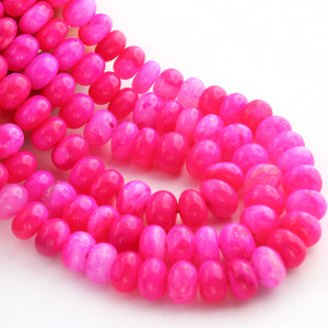 1  Long Strand Amazing Shaded Hot Pink Opal Smooth Rondelle Shape Beads -  Shaded Hot Pink Opal Gemstone Beads- 10mm-16 Inches BR02796