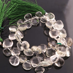 1 Strand Green Amethyst Smooth Briolettes -Heart Shape Briolettes Beads - 8mm-11mm-11 inches BR02282