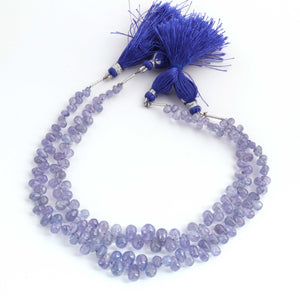 1  Strand Tenzanite  Smooth Briolettes -Tear  Shape Briolettes - 4mmx2mm-8mmx5mm - 9.5 Inches BR03289 - Tucson Beads